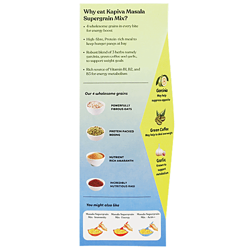 Kapiva Ayurveda Masala Supergrain Mix, Instant 3-Minute Meal, 380 g  
