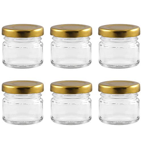 Glass Ideas  Glass Jar With Metal Cap, 50 ml (Set of 6) 