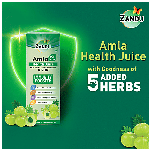 Zandu Amla Health Juice - Immunity Booster, Good For Bones & Hair, 1 L  