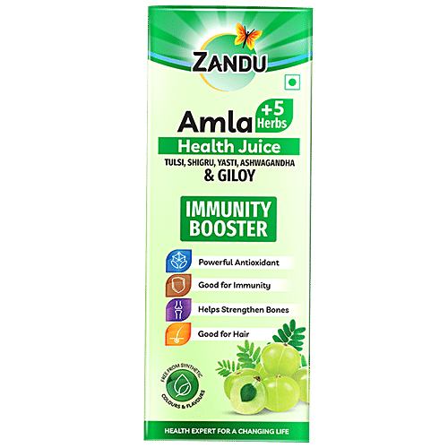 Zandu Amla Health Juice - Immunity Booster, Good For Bones & Hair, 1 L  