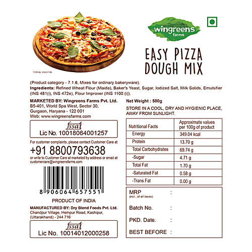 Wingreens Farms Impatient Baker - Easy Pizza Dough Mix, Easy To Make, 500 g Pouch 