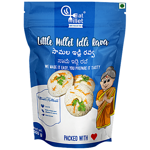 EatMillet LIttle Millet Idli Rava, 500 g  