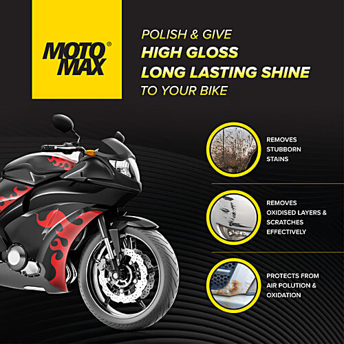 Motomax Bike Liquid Polish - Cleans Surfaces, Removes Oil, Grease & Dirt, 50 ml  