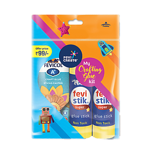 Fevicreate My Crafting Glue Kit - Non Toxic, For DIY Art/Craft Activities, 3 pcs