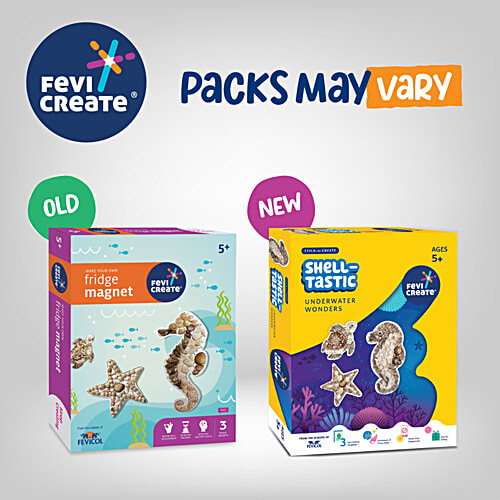 Fevicreate DIY Shell Tastic Fridge Magnet Art Craft Kit, 1 pc