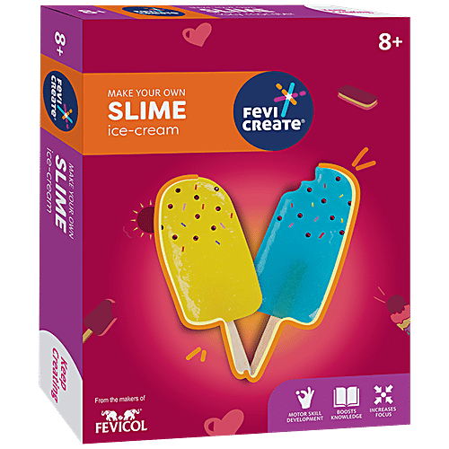 Fevicreate Make Your Own Ice Cream Slime Kit - Paper, 8 Years & Above, Multicolour, 1 pc
