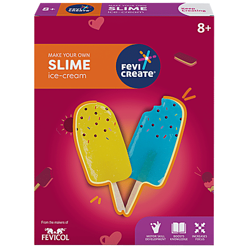 Fevicreate Make Your Own Ice Cream Slime Kit - Paper, 8 Years & Above, Multicolour, 1 pc