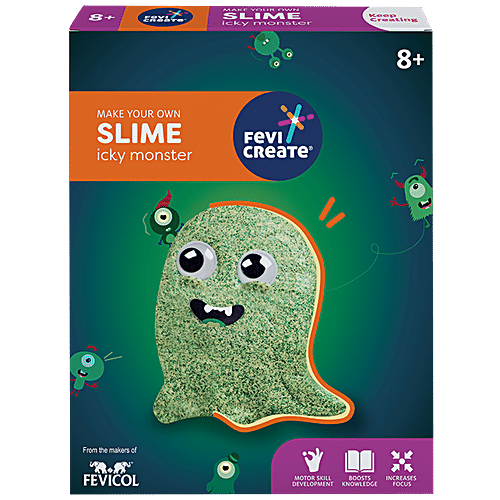 Fevicreate Make You Own Icky Monster - Slime Kit, For Kids, 8 Years & Above, Multicolour, 1 pc  