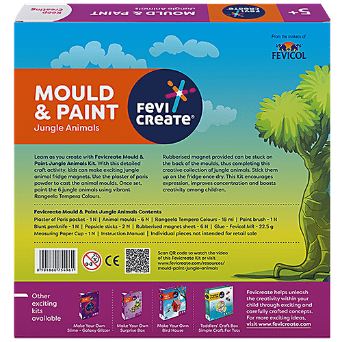 Pidilite Fevicreate Mould & Paint Jungle Animals, 1 pc  