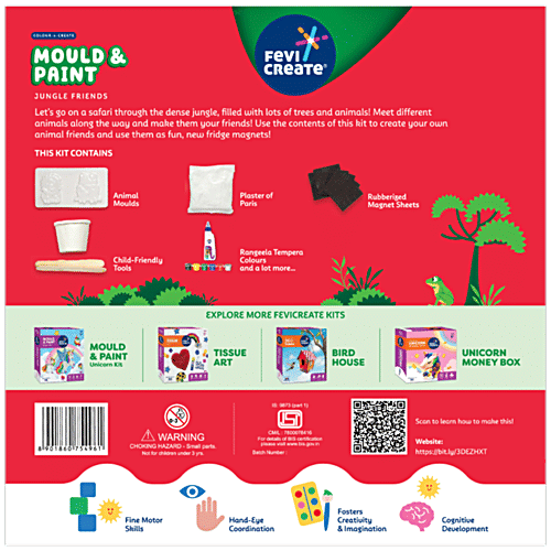 Fevicreate Mould & Paint Jungle Friends Set For Ages 5+, 1 pc  Encourages Learning
 Fosters Curiosity
 Boosts Creativity