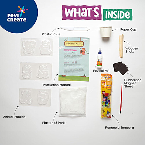 Fevicreate Mould & Paint Jungle Friends Set For Ages 5+, 1 pc  Encourages Learning
 Fosters Curiosity
 Boosts Creativity