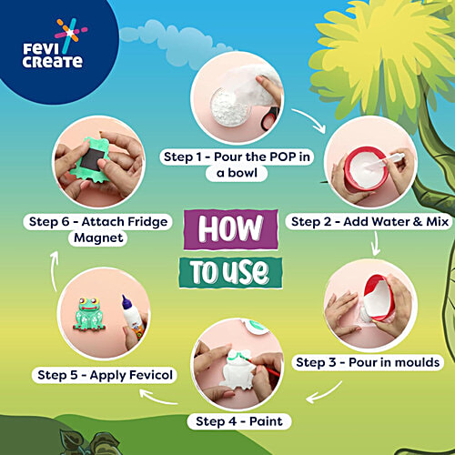 Fevicreate Mould & Paint Jungle Friends Set For Ages 5+, 1 pc  Encourages Learning
 Fosters Curiosity
 Boosts Creativity