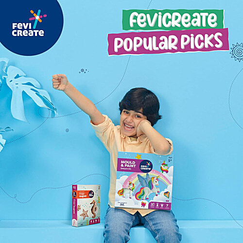 Fevicreate Mould & Paint Jungle Friends Set For Ages 5+, 1 pc  Encourages Learning
 Fosters Curiosity
 Boosts Creativity