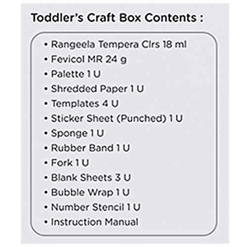 Fevicreate Toddler Craft Box - DIY Learning Kit, For Kids, 2 Years & Above, Multicolour, 1 pc
