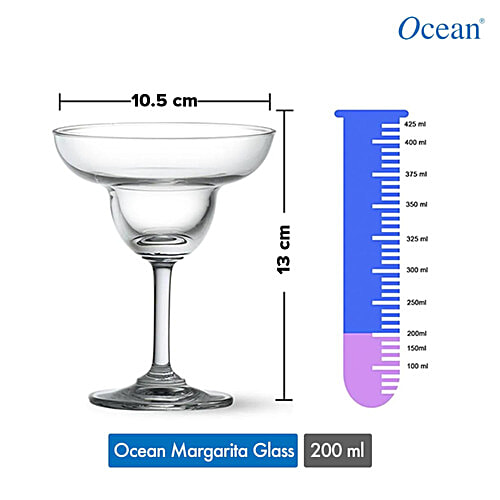 Ocean Margarita Cocktail Glass Set - Transparent, 1501M07, 200 ml (Set of 6) 