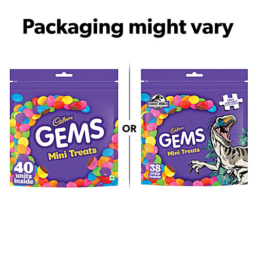 Cadbury Gems Mini Treats Chocolate, 117.55 g (40 x 2.93 g)