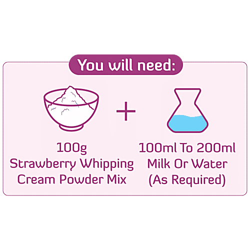 Buy Bakerswhip Whipping Cream Powder, Strawberry Online at Best Price