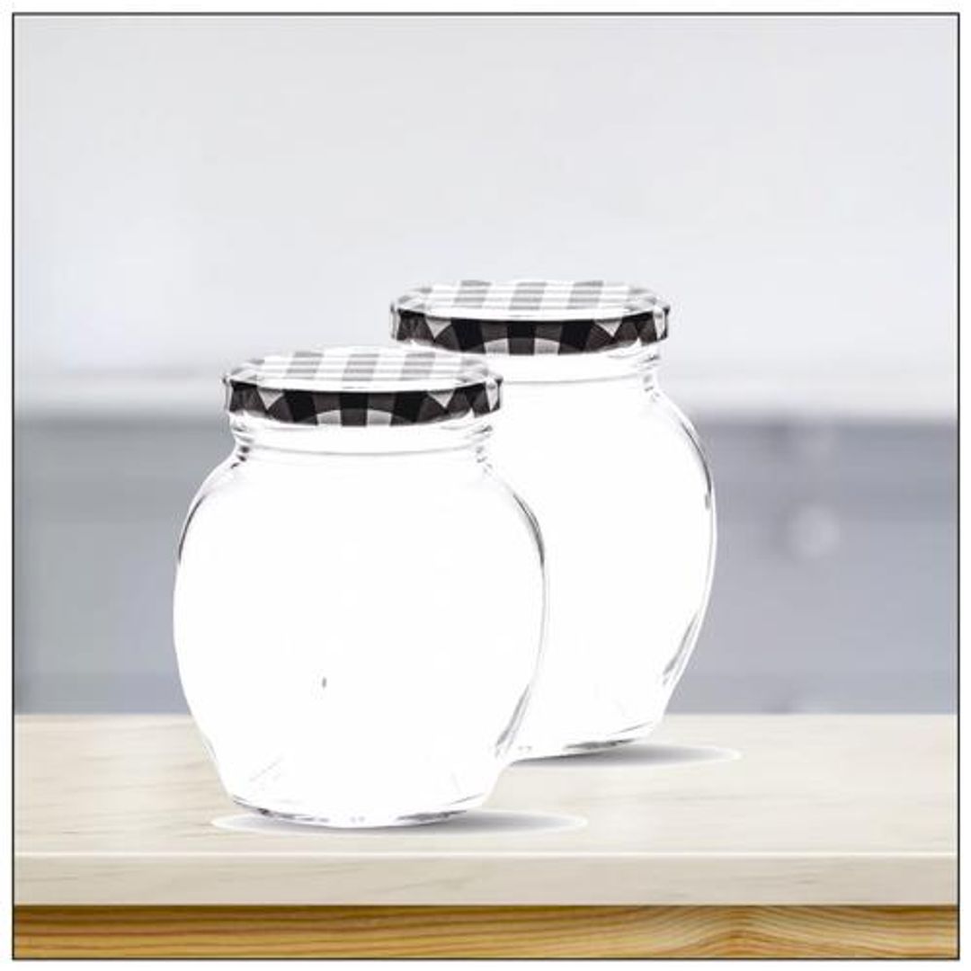Yera Small Jars Set With Printed Lids, 3 pcs 