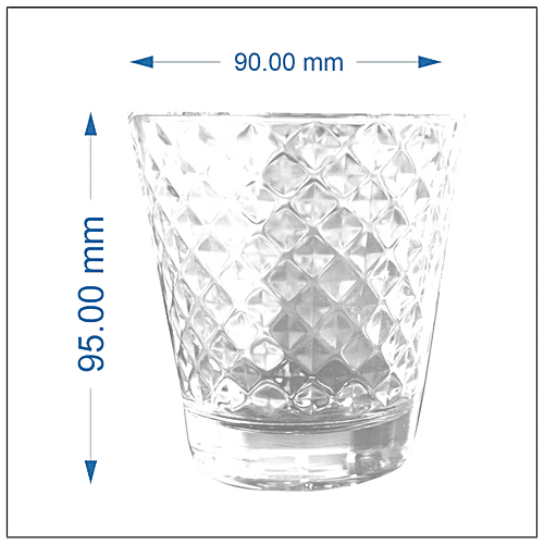 Yera Whiskey Glasses With Moulded Design, 315 ml (Set of 6) 