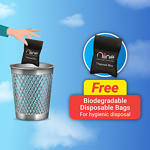 Niine  Naturally Soft Sanitary Napkins - Ultra Thin XL, Prevents Odour, Controls Rashes, 6 pcs  Prevents Odour, Controls Rashes