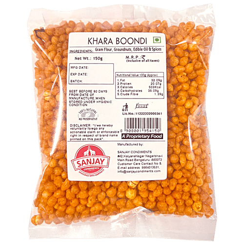Sanjay  Khara Boondi, 150 g Pouch Natural, No Preservative