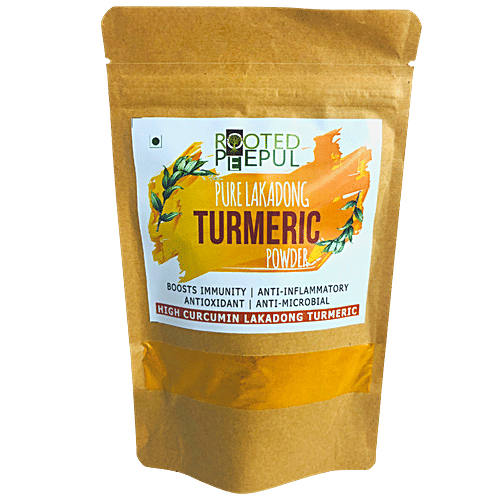 Rooted Peepul Pure Lakadong Turmeric, 100 g kraft paper Pouch 