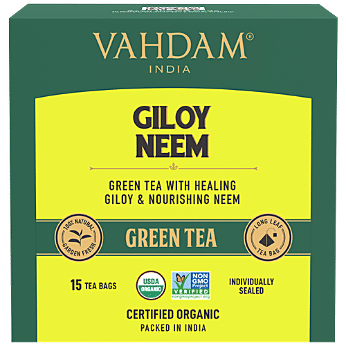 Buy Vahdam Organic Giloy Neem Green Tea Bags Detox Tea For Weight