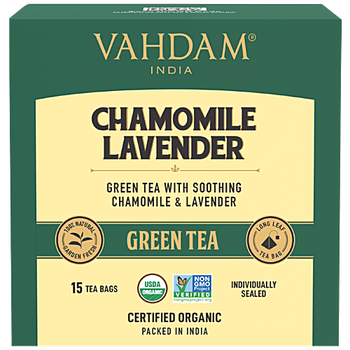 Buy Vahdam Chamomile Lavender Green Tea Bags Calming Tea For Sleep
