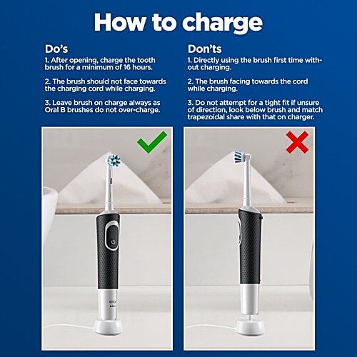 Oral-B Vitality 100 Black Criss Cross Electric Rechargeable Toothbrush - Removes Plaque, 1 pc Removes More Plaque