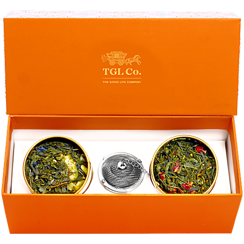 TGL Co. Crafted Celebrations Assorted Tea Gift Box, 30 g (2N x 15 g + 1 Tea Infuser) 
