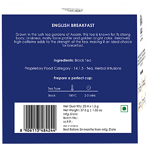 TGL Co. English Breakfast Tea Black Tea, 37.5 g (25 Bags x 1.5 g each) 