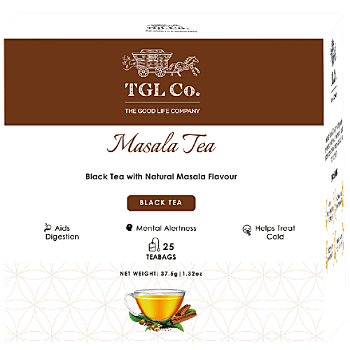 TGL Co. Pure Masala Chai Tea Bags, 37.5 g (25 Bags x 1.5 g each) 