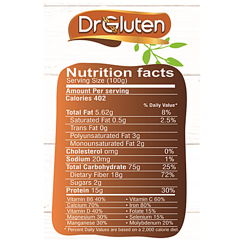 Dr.Gluten Multigrain Diabetic Flour - Gluten Free & Low Glycemic Index, 750 g