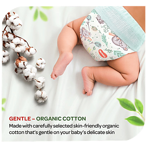 Huggies Nature Care Pants for Babies, Medium (M) Size Baby Diaper Pants,Nature's gentle protection with 100% organic cotton, Small Size, 124 pcs  