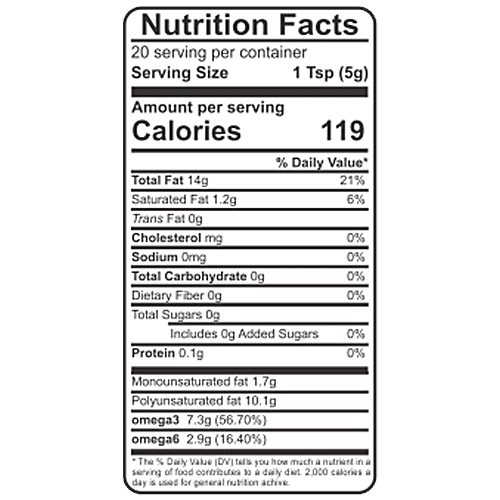 Praakritik Organic Cold Pressed Flax Seed Oil, 500 ml  