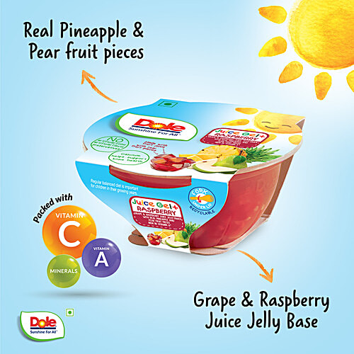 Buy DOLE Juice Gel+ Raspberry Jelly With Real Pineapple & Pear Fruit