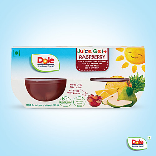 Buy DOLE Juice Gel+ Raspberry Jelly With Real Pineapple & Pear Fruit