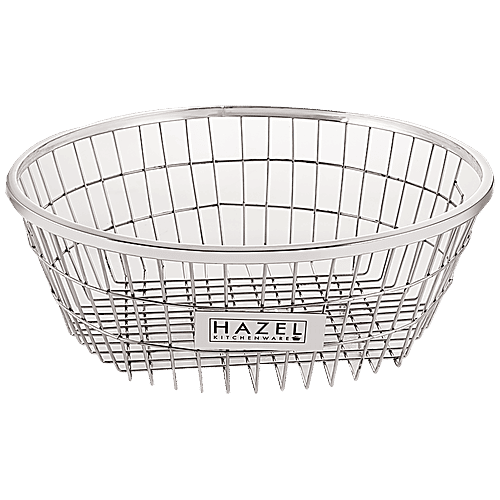 Hazel Utensils-Dish Drainer/Basket/Drying Rack - Round, Medium, Stainless Steel, VR10245, 1 pc  
