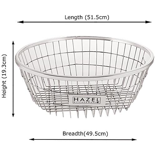 Hazel Utensils-Dish Drainer/Basket/Drying Rack - Round, Medium, Stainless Steel, VR10245, 1 pc  