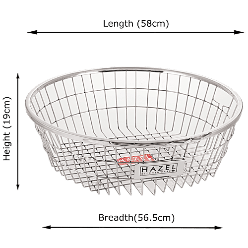 Hazel Utensils-Dish Drainer/Basket/Drying Rack - Round, Large, Stainless Steel, VR10246, 1 pc