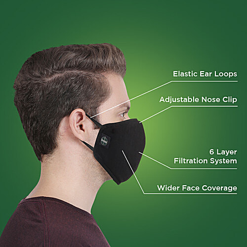 Dettol Sitishield D95 Mask – Black, Large, 1 pc  