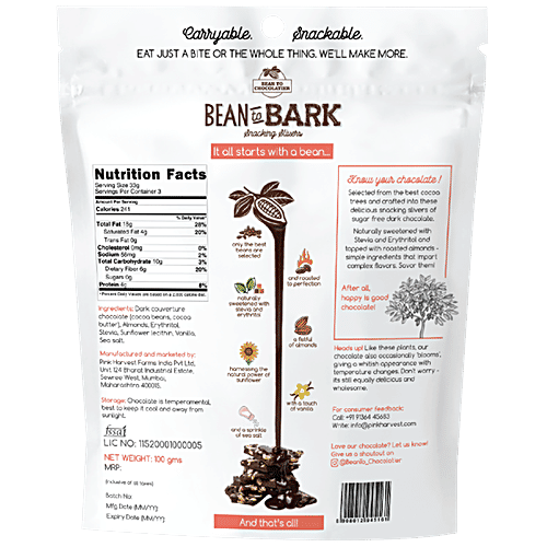 Bean To Bark Sugarfree Almond Crunch, 100 g Pouch 