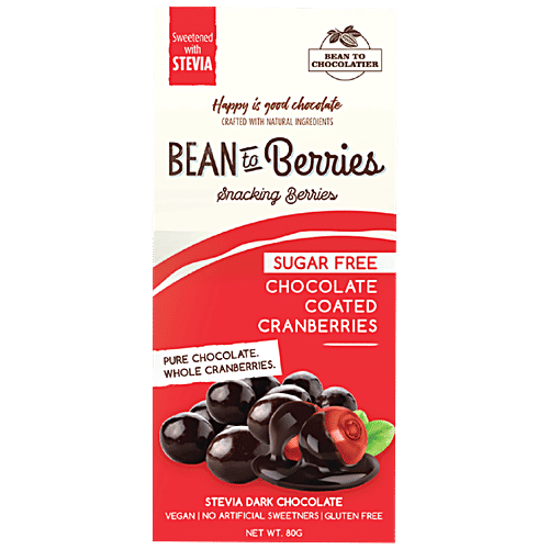 Bean To Berries Sugarfree Cranberry, 80 g Box 