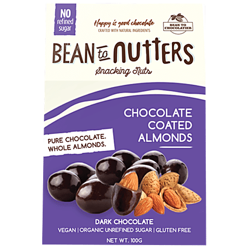Bean To Nutters Dark Chocolate Almond, 80 g Box 