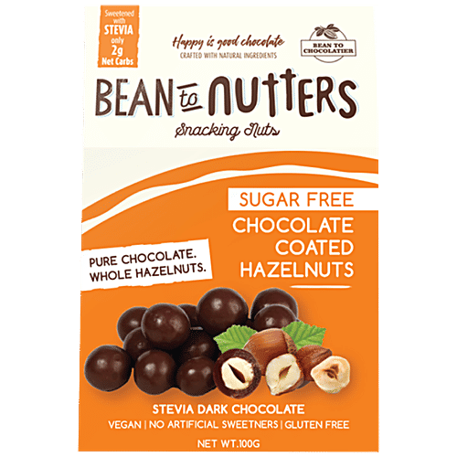 Bean To Nutters Sugarfree Chocolate Hazelnut, 80 g Box 