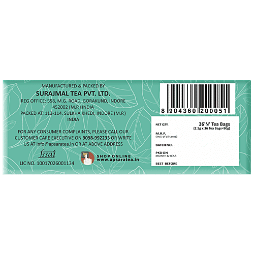 Apsara Detox Kahwa Green Tea, 90 g (36 Bags x 2.5 g each) 