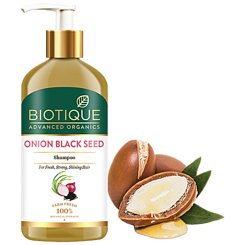 BIOTIQUE Advanced Organics Onion Black Seed Shampoo, 300 ml  Farm Fresh 100% Botanical Extracts