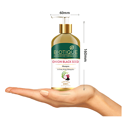 BIOTIQUE Advanced Organics Onion Black Seed Shampoo, 300 ml  Farm Fresh 100% Botanical Extracts