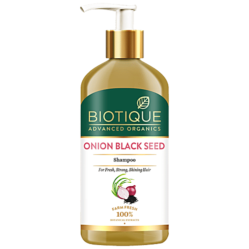 BIOTIQUE Advanced Organics Onion Black Seed Shampoo, 300 ml  Farm Fresh 100% Botanical Extracts