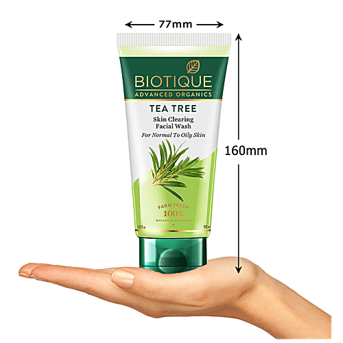 BIOTIQUE Skin Clearing Face Wash - Tea Tree, For Normal To Oily Skin, 100% Botanical Extracts, Farm Fresh, 150 ml 100% Botanical Extracts, Farm Fresh
